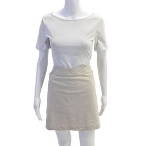 Nike Golf Womens Solid Zip Up Activewear Mini Skort Beige Size 16